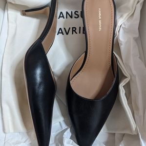 Lambskin slipper heel